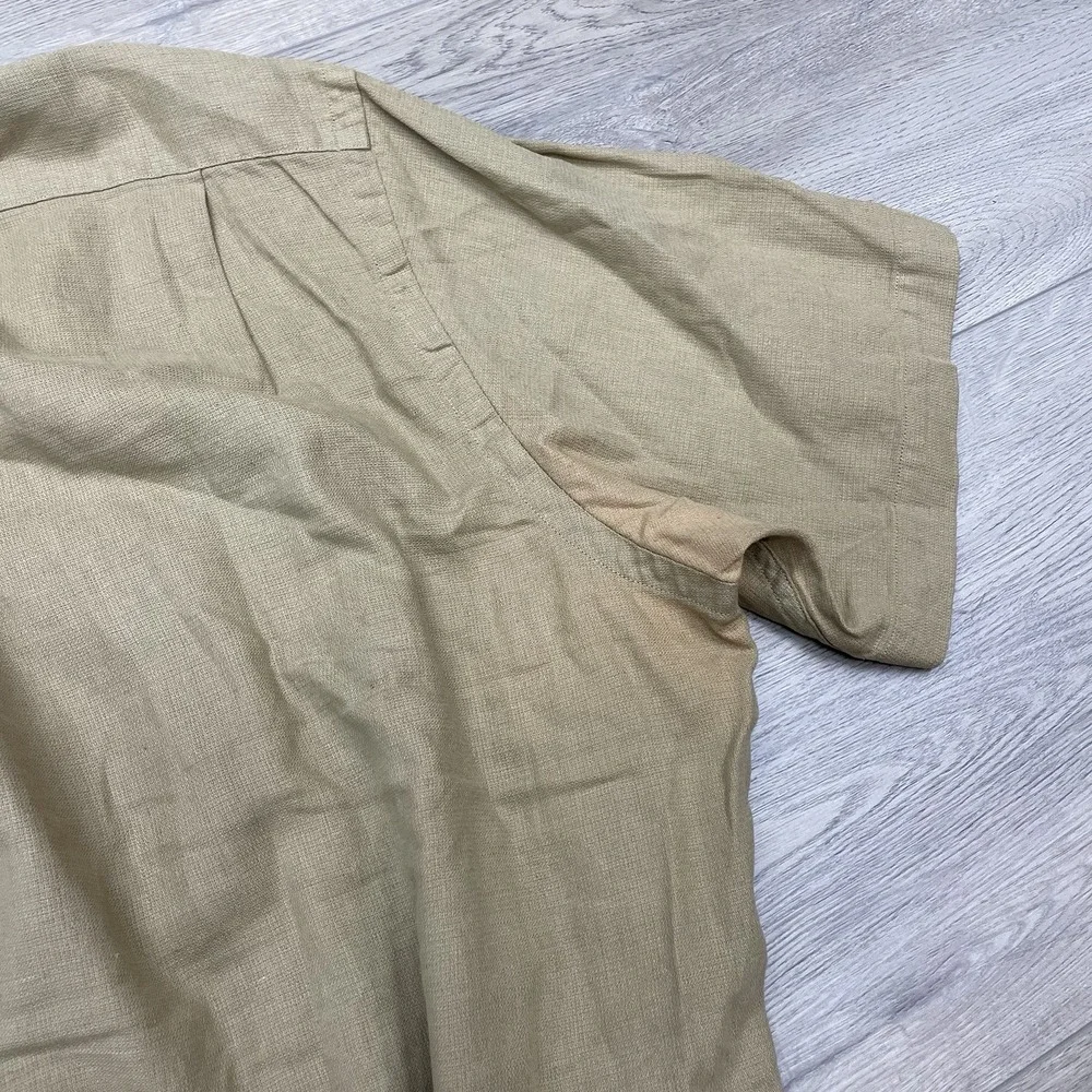 Polo Ralph Lauren Tan Brown S/S Camp Style Shirt Men Sz XL FAIR